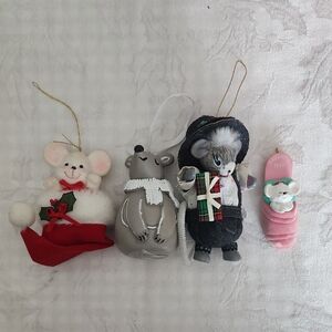 Christmas Mouse Ornaments Set